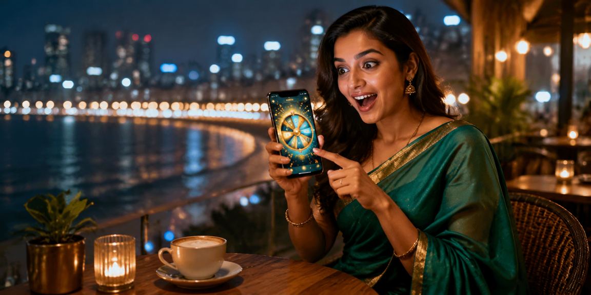 Roulette style slots gaming in Mumbai Marine Drive with vibrant setting